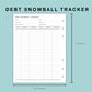 B6 Wide Inserts - Debt Snowball Tracker