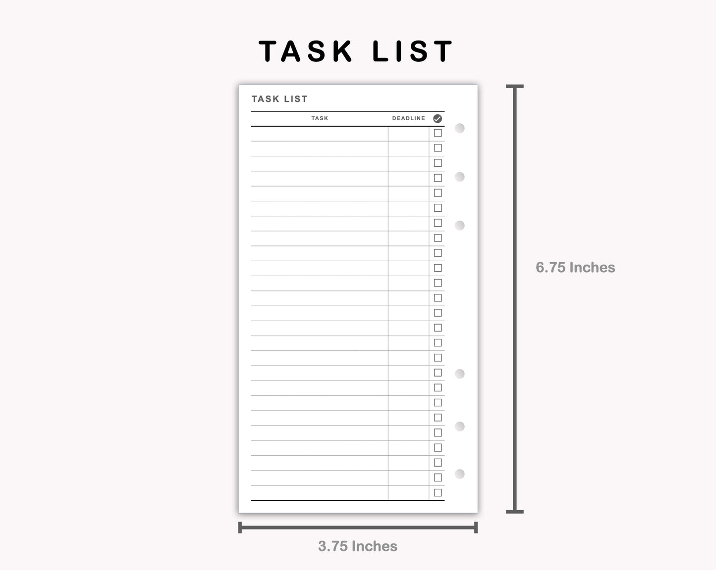 Personal Inserts - Task List