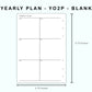 Personal Wide Inserts - Yearly Plan - YO2P - Blank