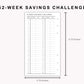 Personal Inserts - 52 Week Saving Challenge