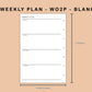 Mini Happy Planner Inserts - Weekly Plan - WO2P - Blank