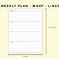 Classic HP Inserts - Weekly Plan - WO2P - Lined