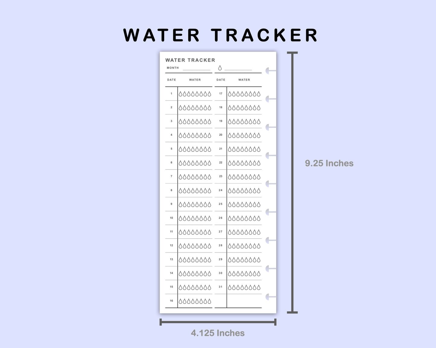 Skinny Classic HP Inserts - Water Tracker