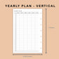 Mini Happy Planner Inserts - Yearly Plan - Vertical