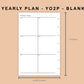 Mini Happy Planner Inserts - Yearly Plan - YO2P - Blank