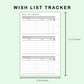 FC Compact Inserts - Wish List Tracker by Wish List For