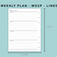 B6 Wide Inserts - Weekly Plan - WO2P - Lined