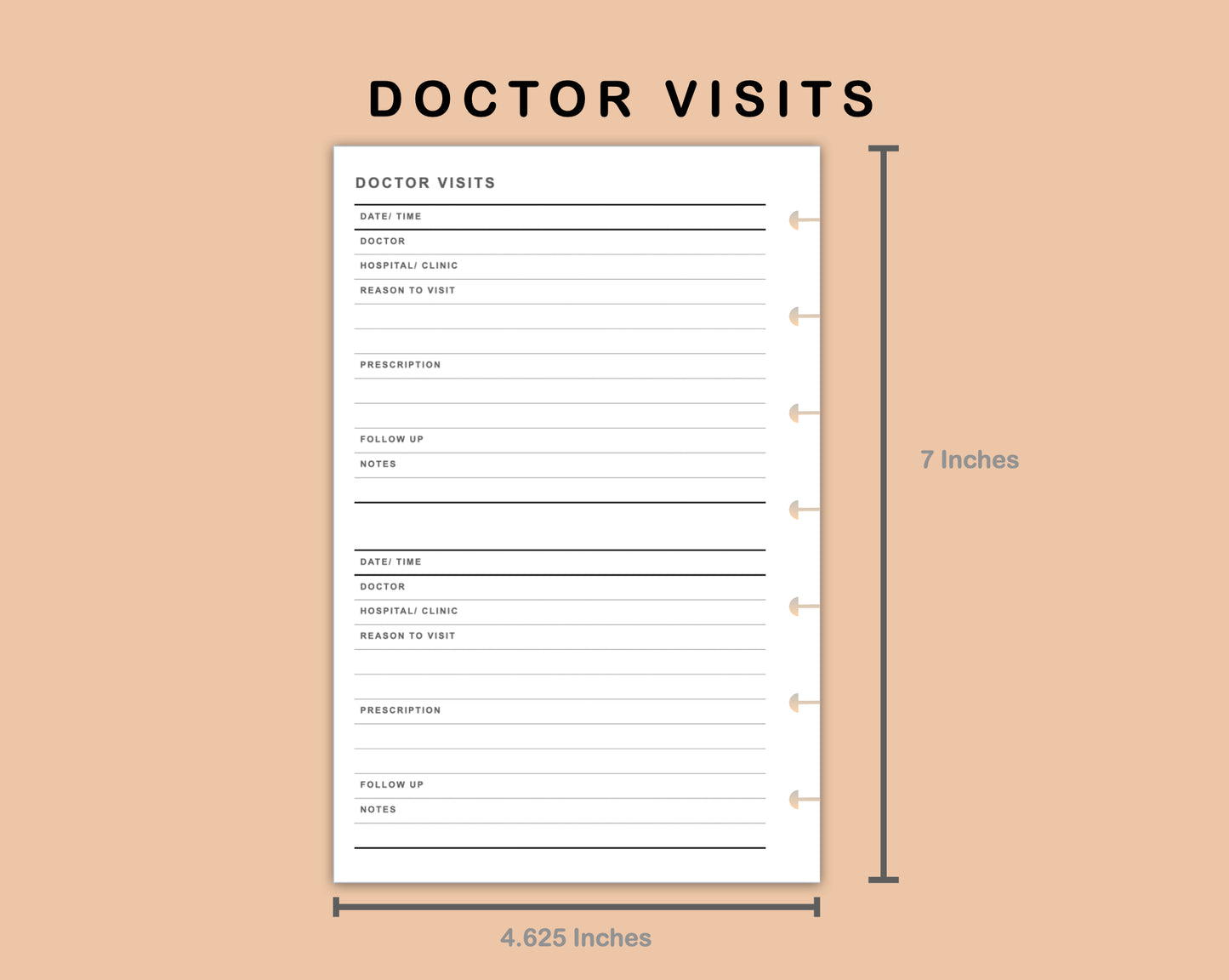 Mini Happy Planner Inserts - Doctor Visit