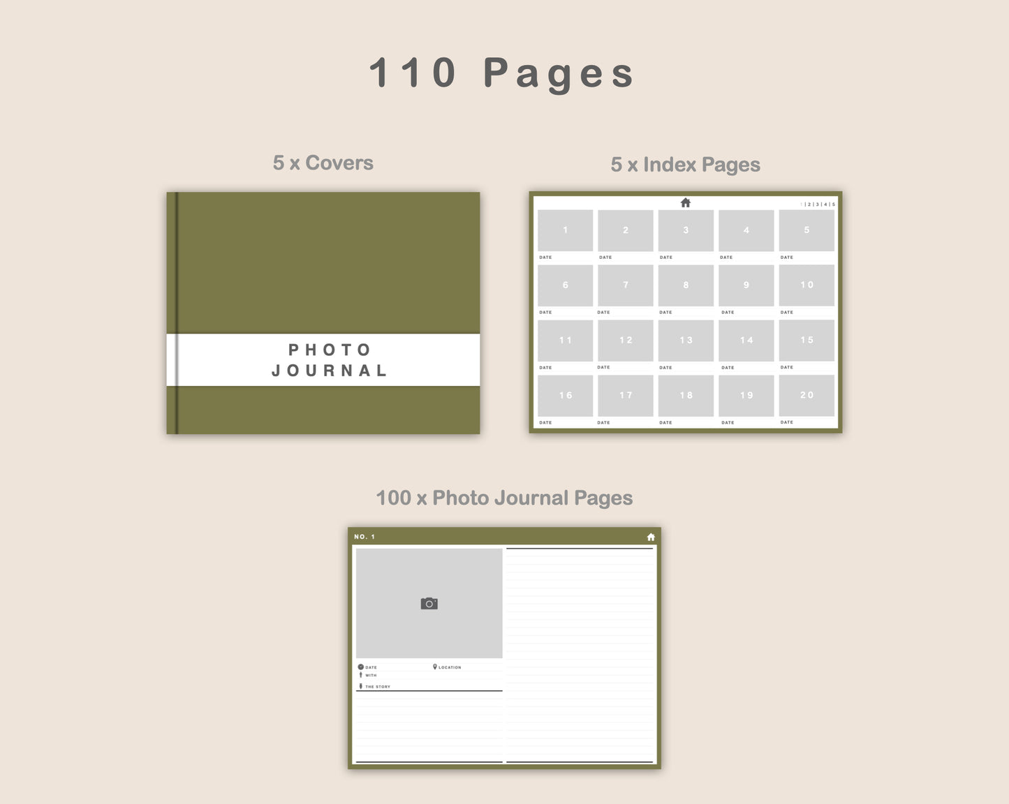100 Digital Photo Album - Boho