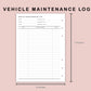 B6 Inserts - Vehicle Maintenance Log