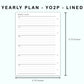 Personal Wide Inserts - Yearly Plan - YO2P - Lined