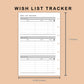 Mini Happy Planner Inserts - Wish List Tracker by Wish List For