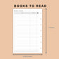 Mini Happy Planner Inserts - Books to read