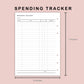 B6 Inserts - Spending Tracker