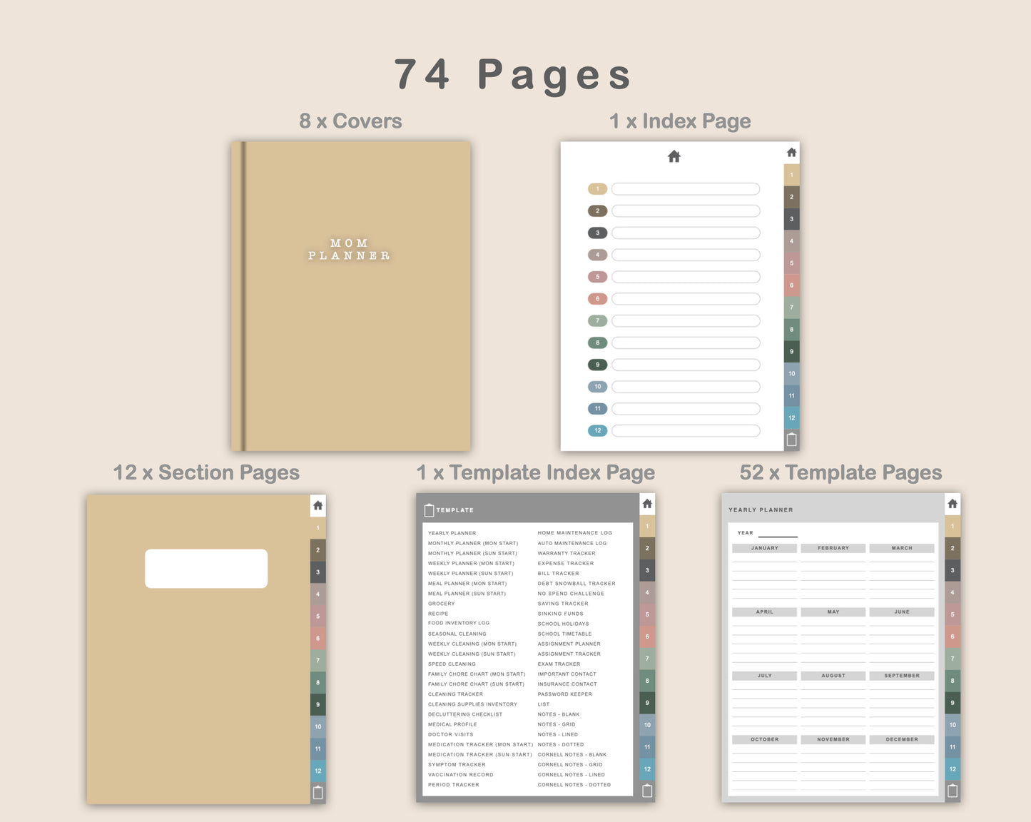 Digital Mom Planner - Muted