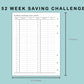 B6 Wide Inserts - 52 Week Saving Challenge