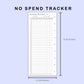 Skinny Classic HP Inserts - No Spend Tracker
