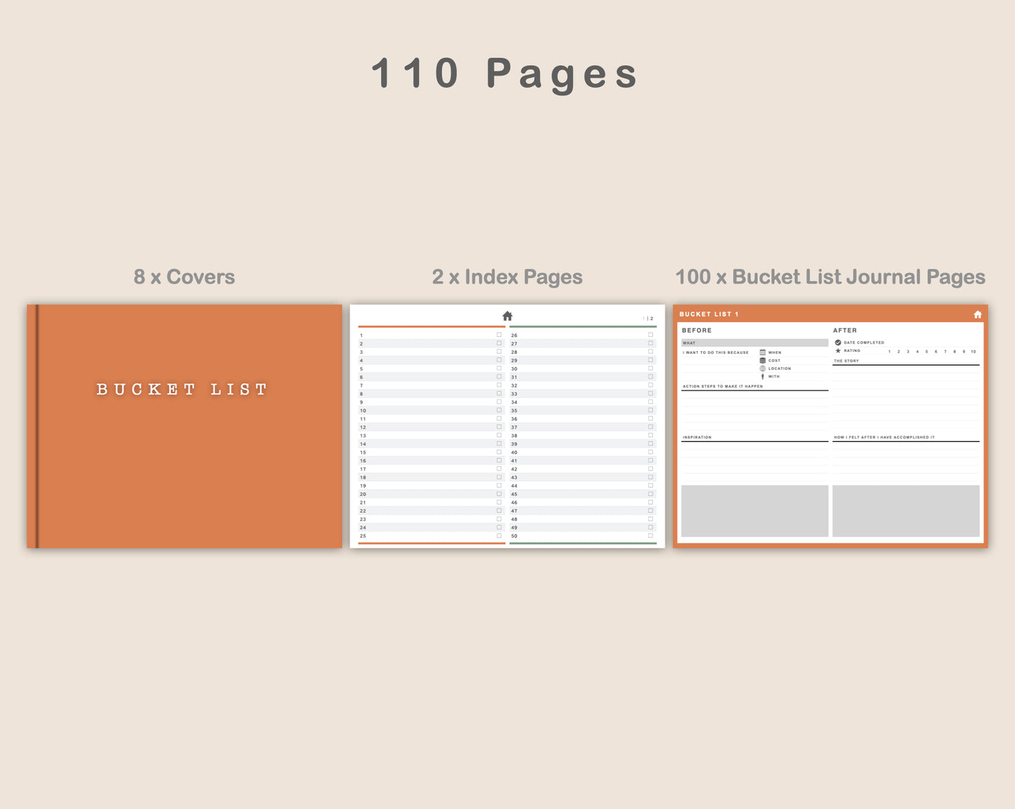 Digital Bucket List Journal - Boho