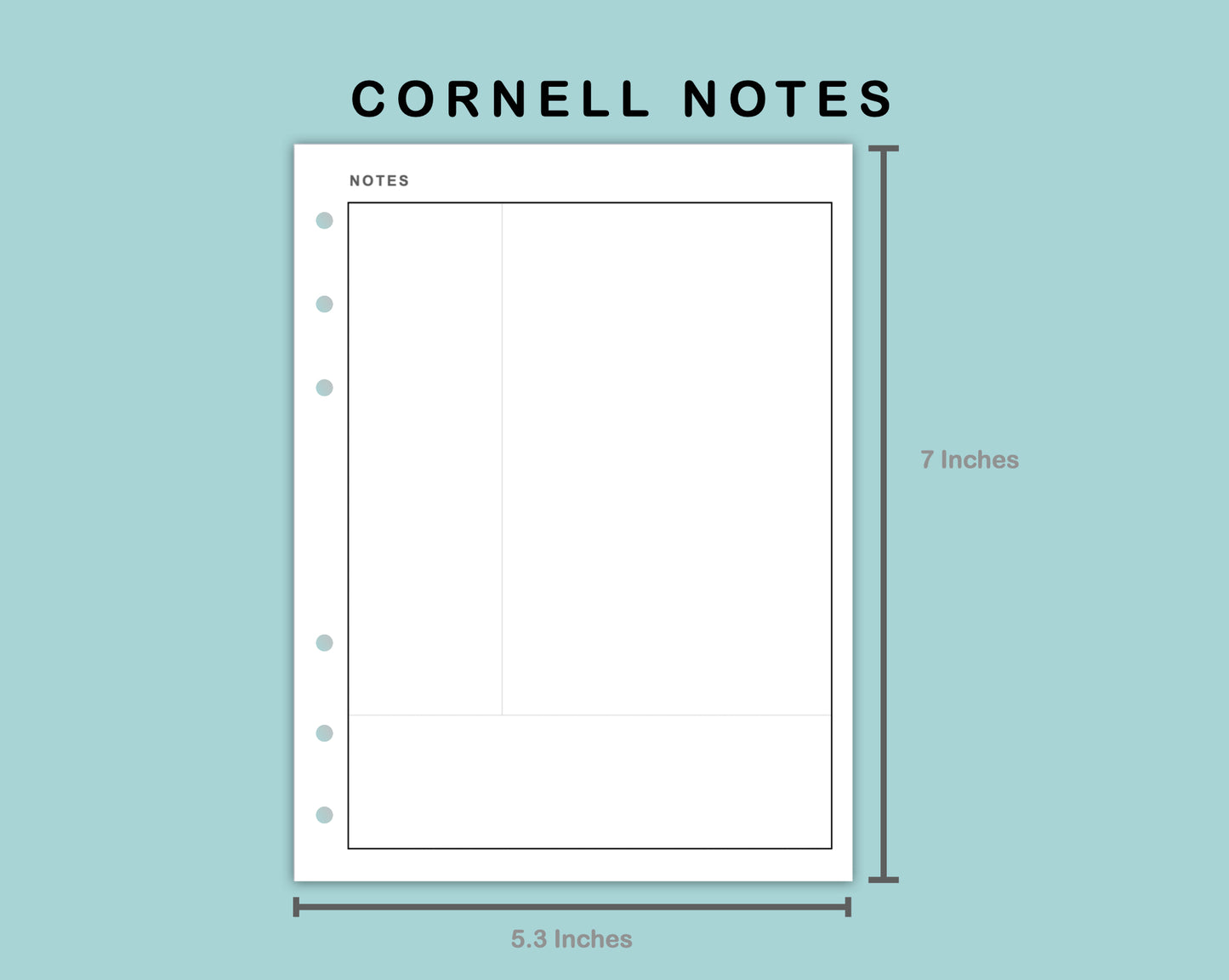 B6 Wide Inserts - Cornell Notes
