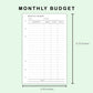 FC Compact Inserts - Monthly Budget