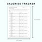 Personal Wide Inserts - Calories Tracker