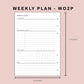 B6 Inserts - Weekly Plan - WO2P - with Habit Tracker