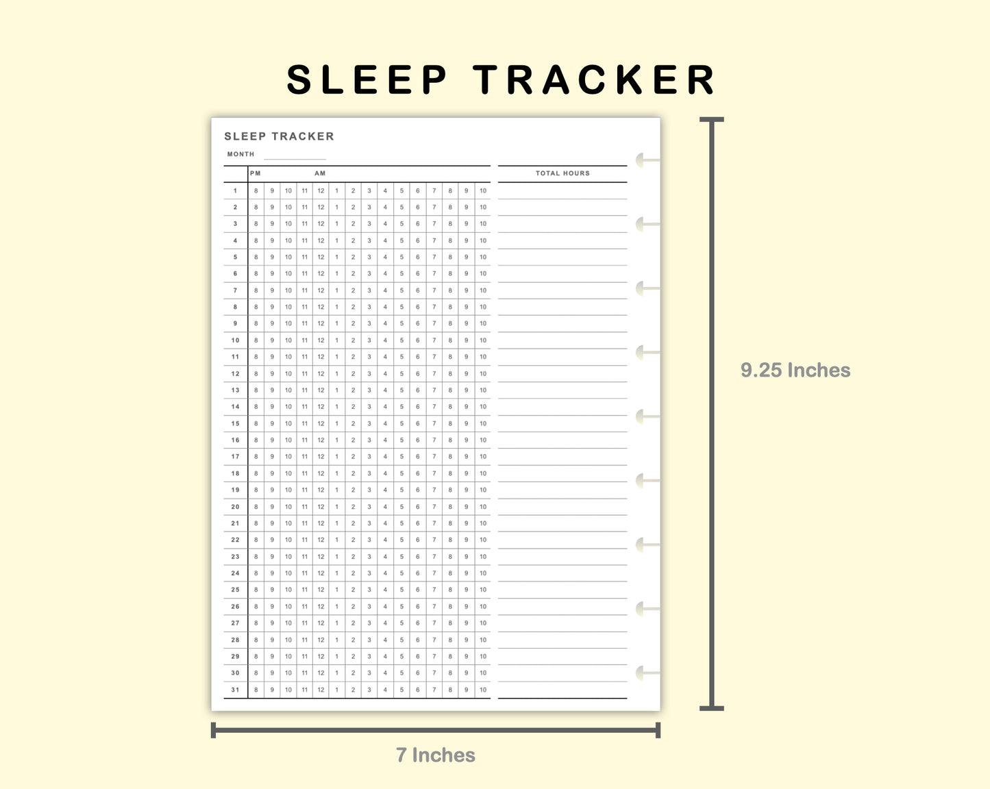 Classic HP Inserts - Sleep Tracker