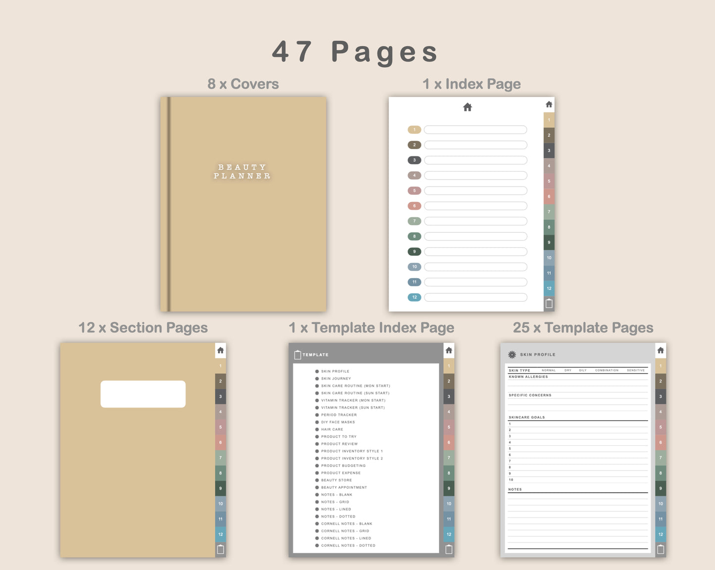 Digital Beauty Planner - Muted