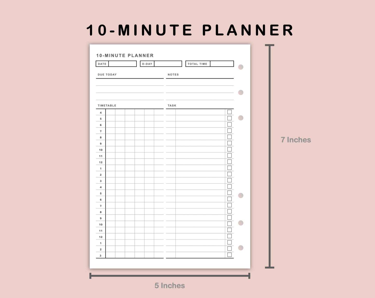 B6 Inserts - 10 Minute Tracker