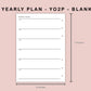 B6 Inserts - Yearly Plan - YO2P - Blank