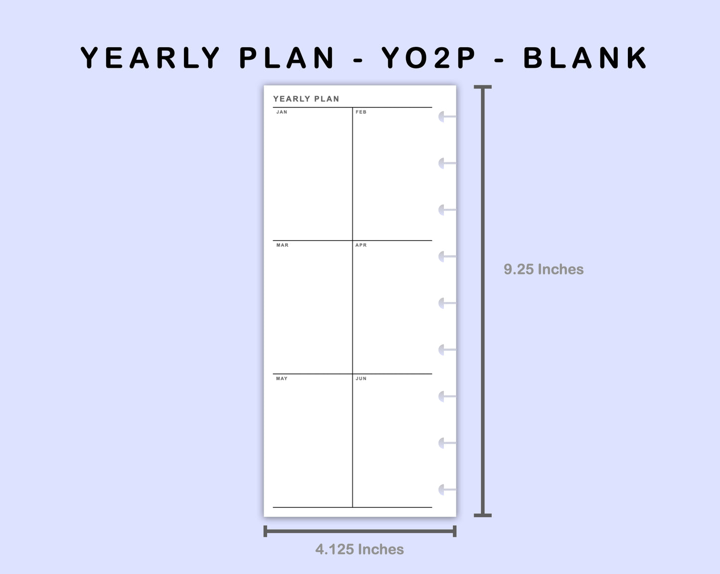 Skinny Classic HP Inserts - Yearly Plan - YO2P - Blank