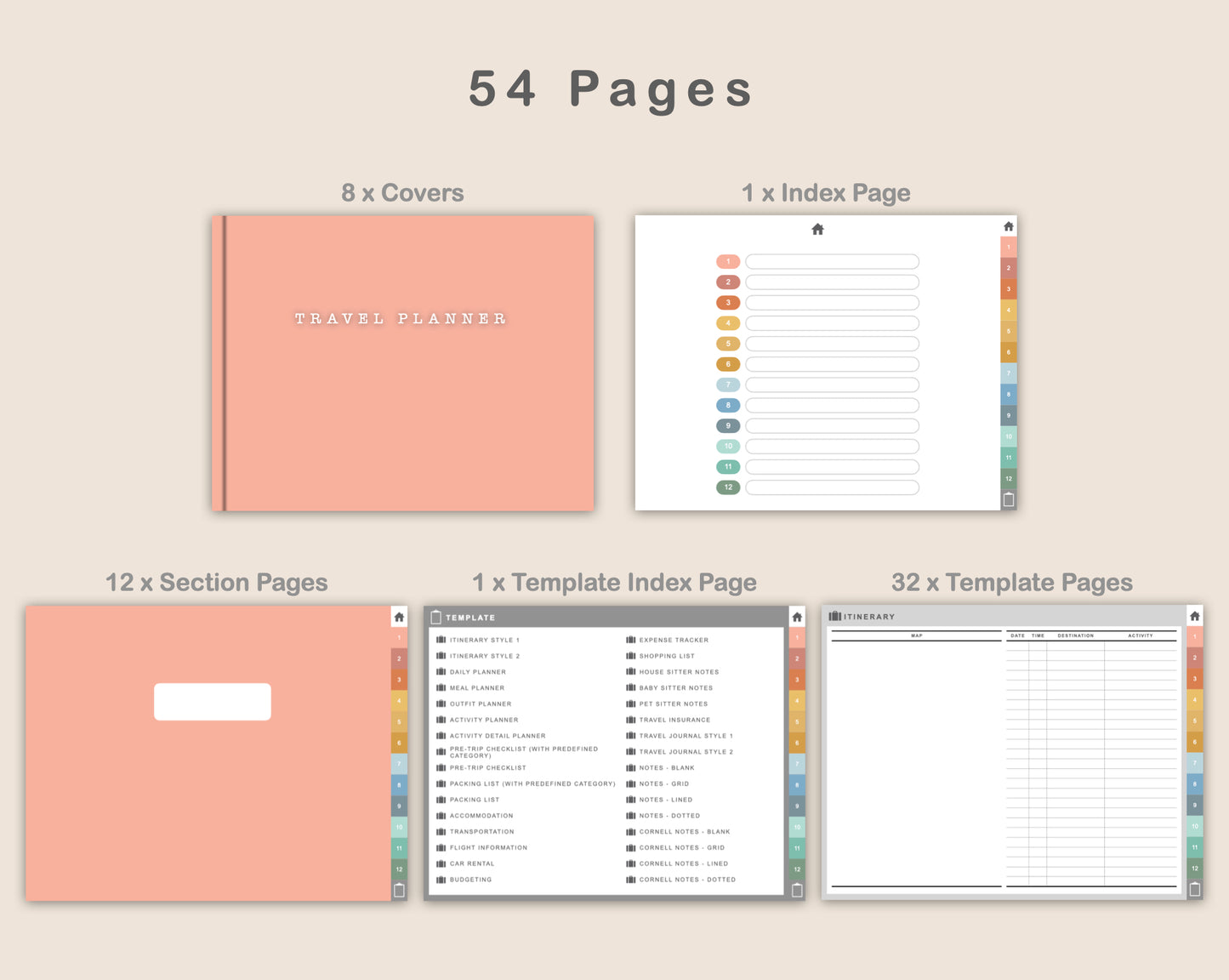 Digital Travel Planner - Landscape - Soft Boho