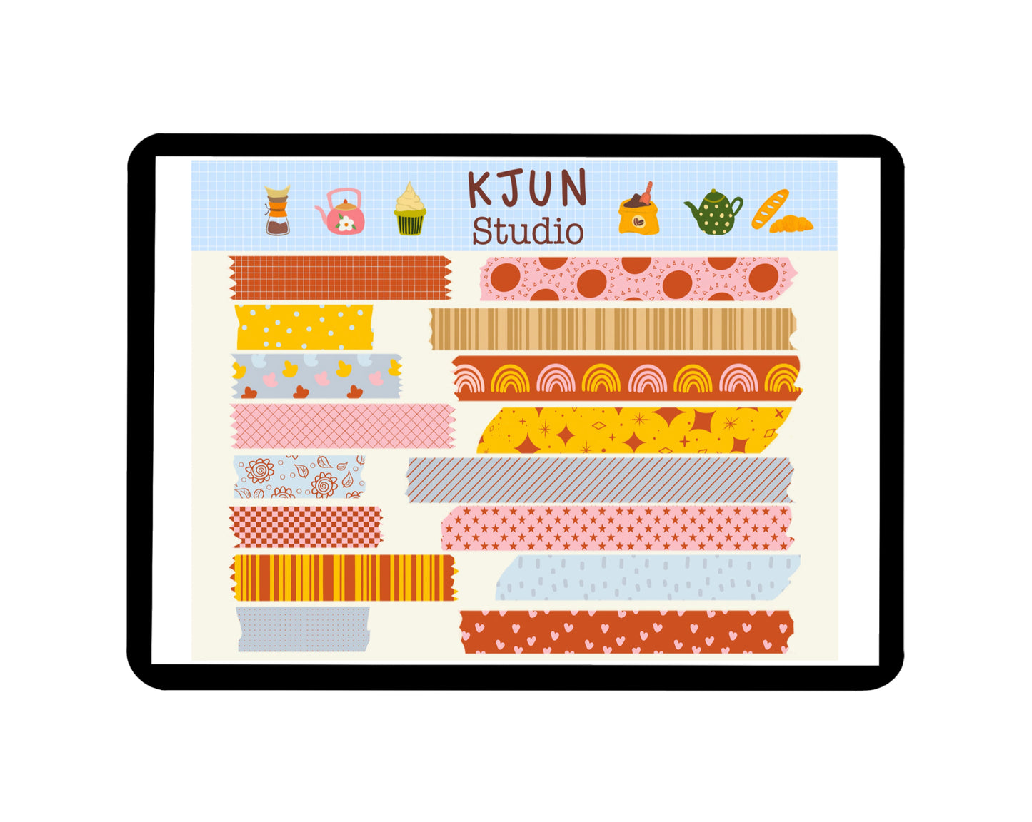 Digital Washi Tape - Black and White – kjunstudio