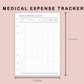 B6 Inserts - Medical Expense Tracker