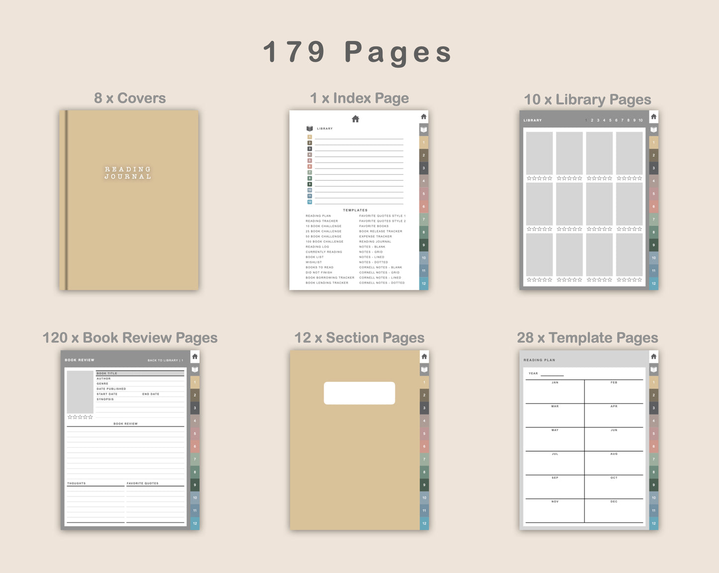 Digital Reading Planner - Portrait - Muted