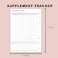 B6 Inserts - Supplement Tracker
