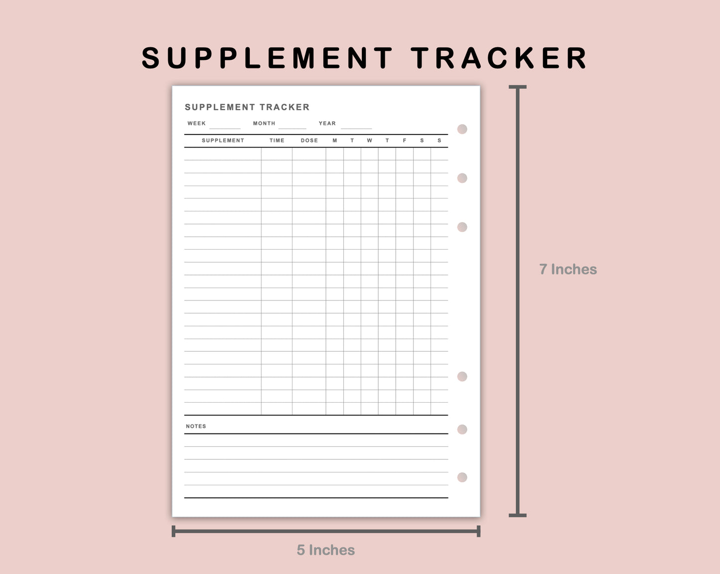 B6 Inserts - Supplement Tracker