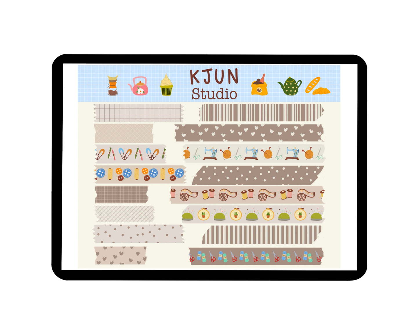 Digital Washi Tape - Light Neutral Craft