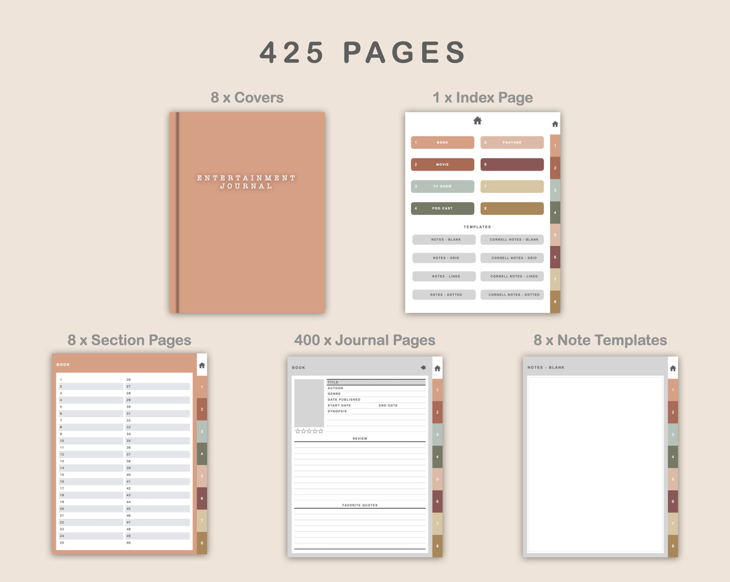 Digital Entertainment Planner - Earthy
