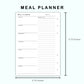 Personal Wide Inserts - Meal Planner with Grocery List