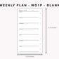 Personal Inserts - Weekly Plan - WO1P - Blank
