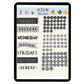 Digital Sticker - Days of the week and Date in monochrome theme