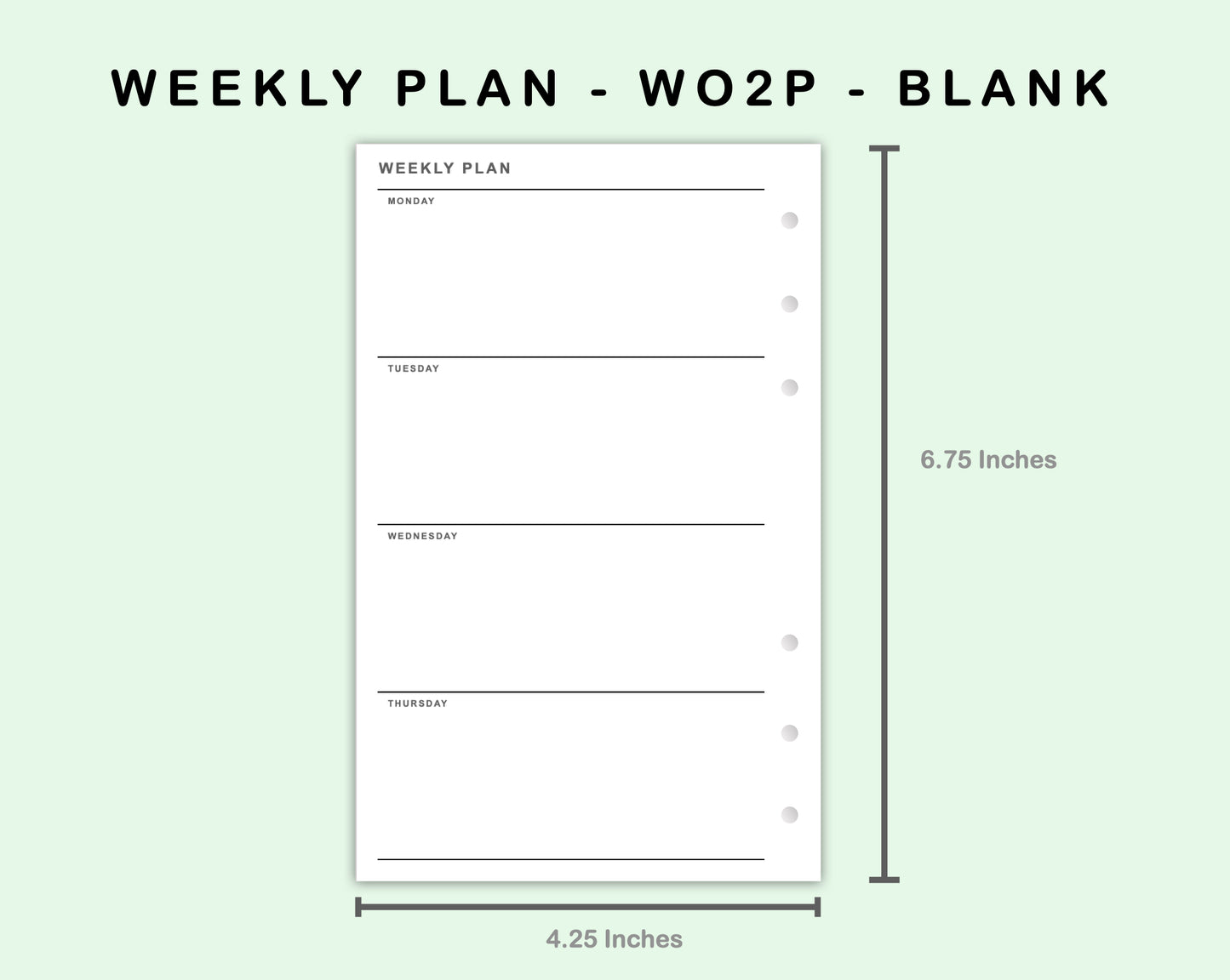 FC Compact Inserts - Weekly Plan - WO2P - Blank
