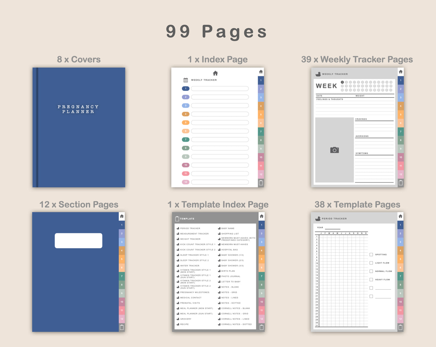 Digital Pregnancy Planner - Spring