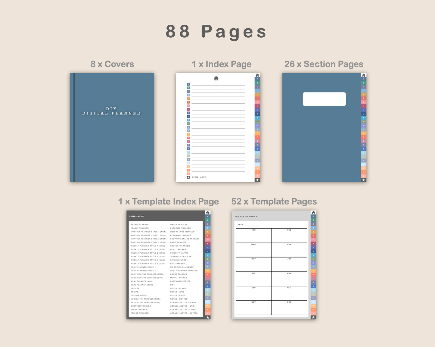 DIY Digital Planner - Portrait - Spring