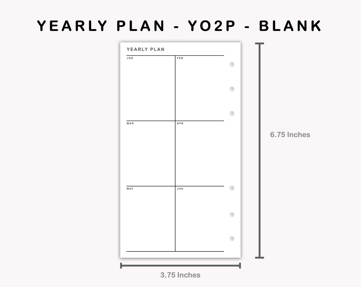 Personal Inserts - Yearly Plan - YO2P - Blank