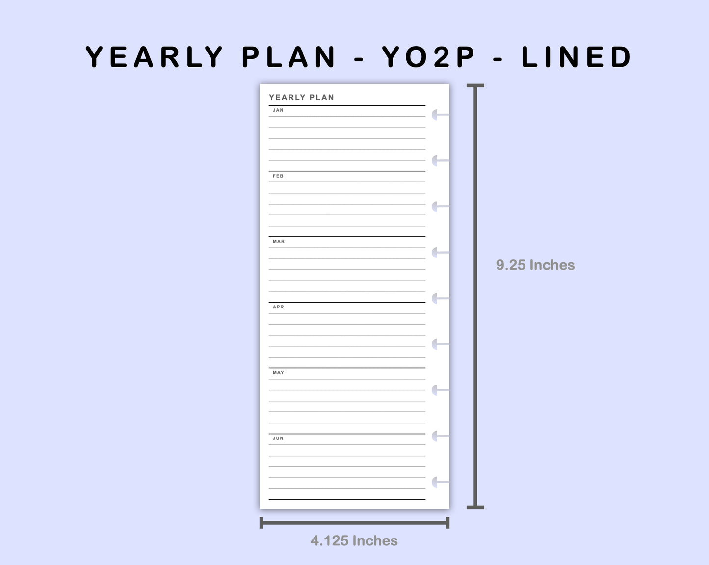Skinny Classic HP Inserts - Yearly Plan - YO2P - Lined