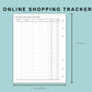 B6 Wide Inserts - Online Shopping Tracker