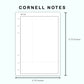 Personal Wide Inserts - Cornell Notes