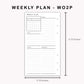 Personal Inserts - Weekly Plan - WO2P - with Calendar